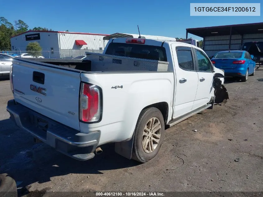 2015 GMC Canyon Slt VIN: 1GTG6CE34F1200612 Lot: 40612180