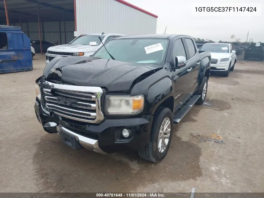 2015 GMC Canyon Slt VIN: 1GTG5CE37F1147424 Lot: 40761648