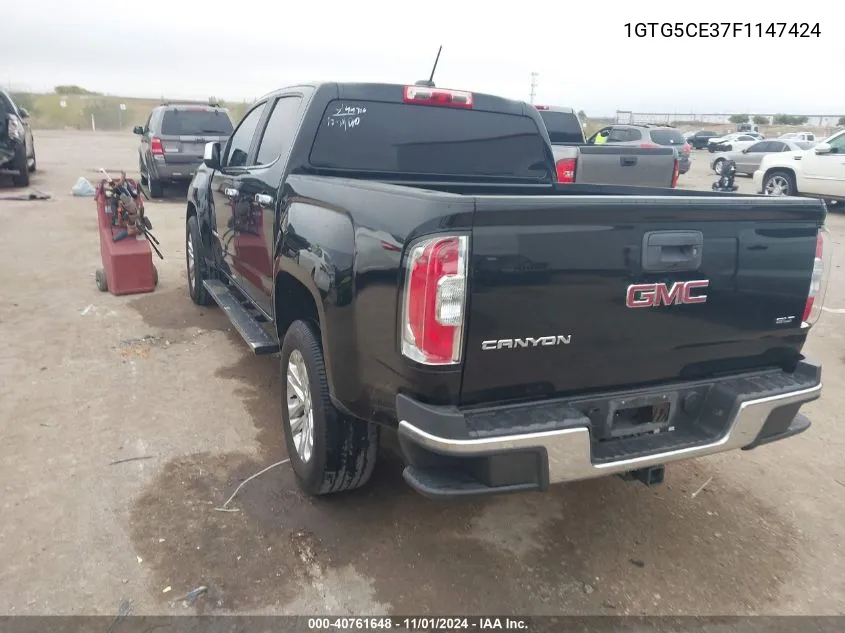 2015 GMC Canyon Slt VIN: 1GTG5CE37F1147424 Lot: 40761648