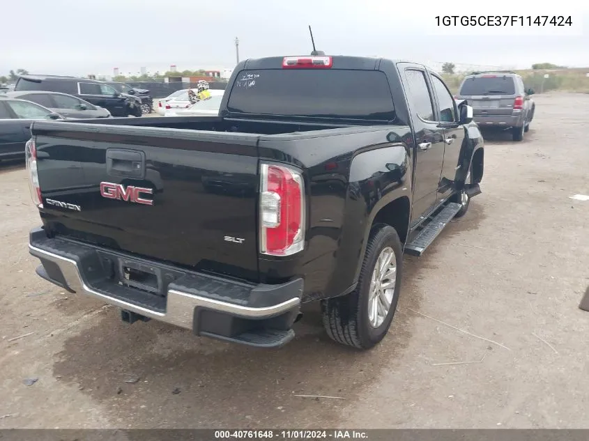 2015 GMC Canyon Slt VIN: 1GTG5CE37F1147424 Lot: 40761648