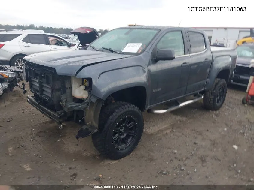 2015 GMC Canyon Sle VIN: 1GTG6BE37F1181063 Lot: 40800113