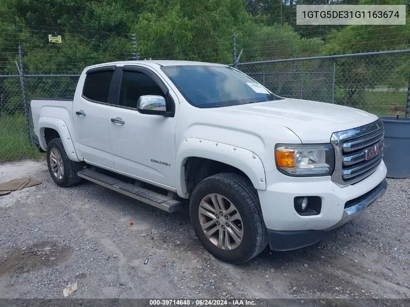 2016 GMC Canyon Slt VIN: 1GTG5DE31G1163674 Lot: 39714648