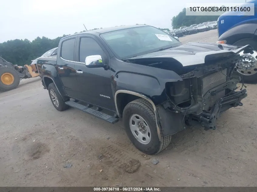 1GTG6DE34G1151600 2016 GMC Canyon Slt