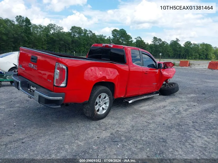 2016 GMC Canyon Sle VIN: 1GTH5CEAXG1381464 Lot: 39809352