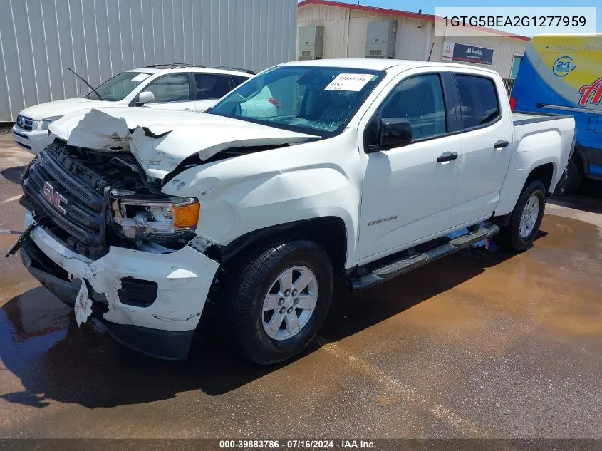 2016 GMC Canyon VIN: 1GTG5BEA2G1277959 Lot: 39883786