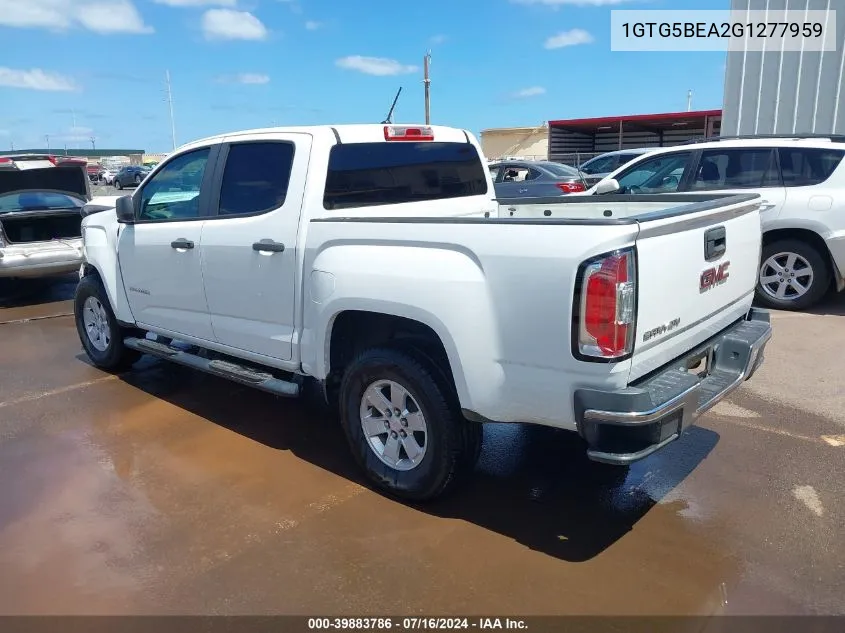 2016 GMC Canyon VIN: 1GTG5BEA2G1277959 Lot: 39883786