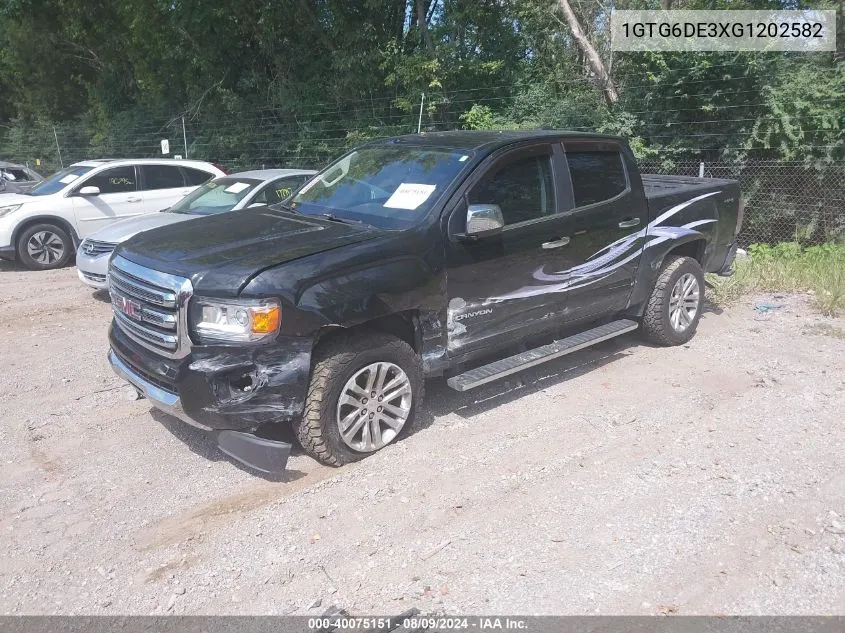 2016 GMC Canyon Slt VIN: 1GTG6DE3XG1202582 Lot: 40075151