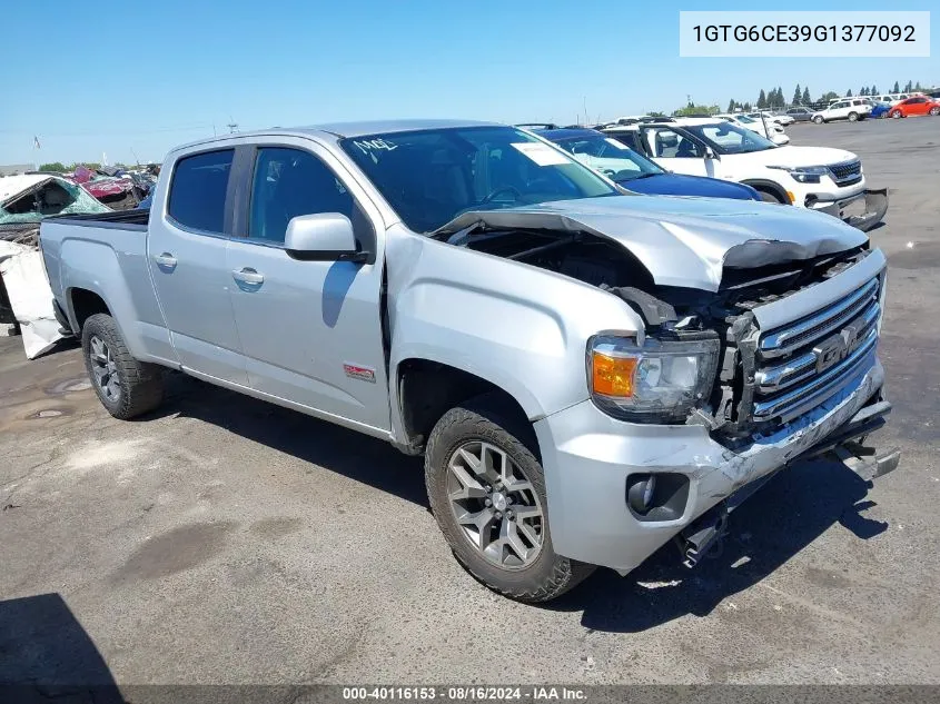 2016 GMC Canyon Sle VIN: 1GTG6CE39G1377092 Lot: 40116153