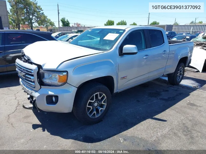 2016 GMC Canyon Sle VIN: 1GTG6CE39G1377092 Lot: 40116153