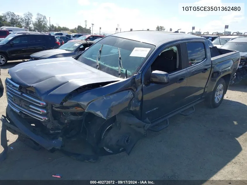 2016 GMC Canyon Sle VIN: 1GTG5CE35G1362480 Lot: 40272072