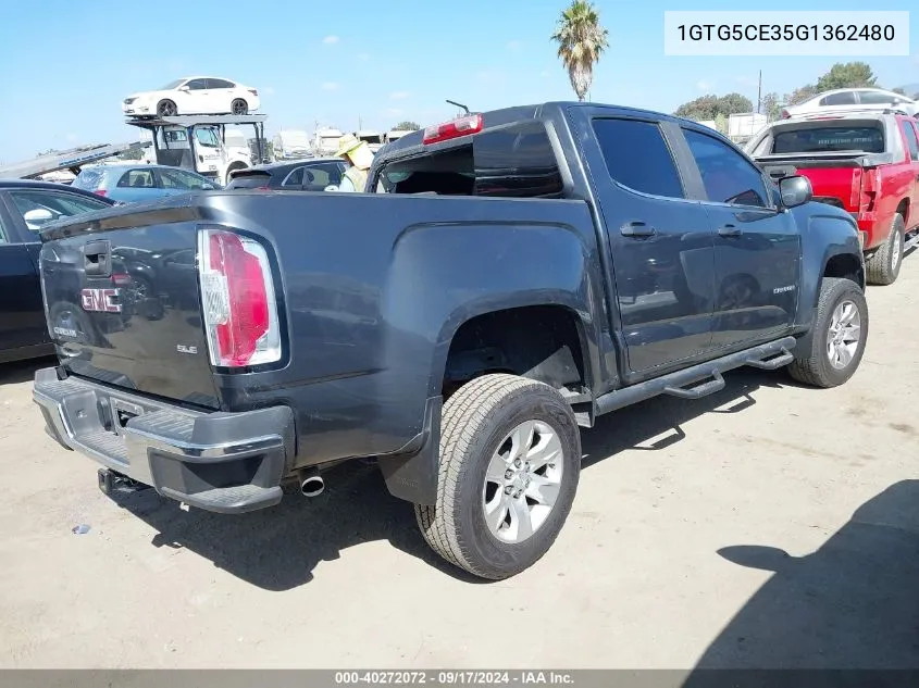 2016 GMC Canyon Sle VIN: 1GTG5CE35G1362480 Lot: 40272072