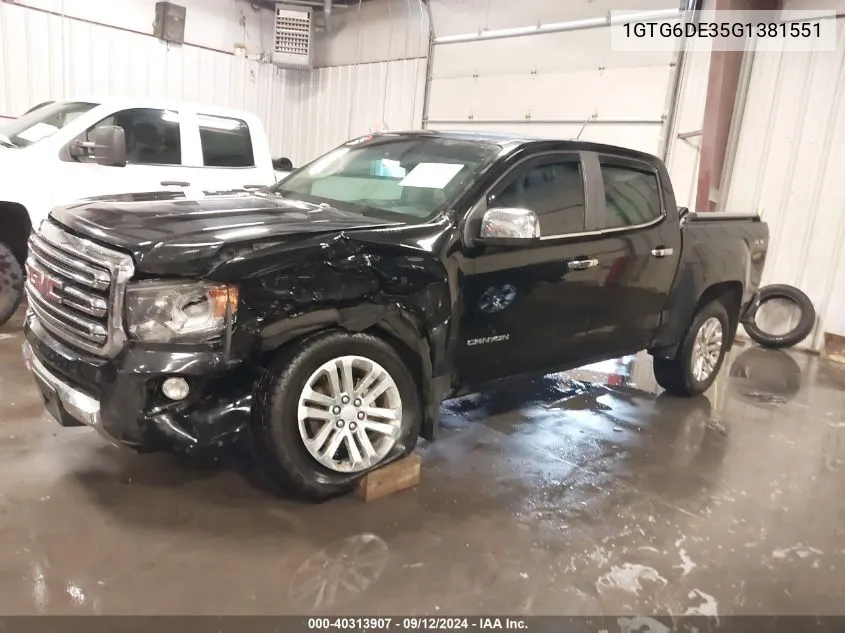 1GTG6DE35G1381551 2016 GMC Canyon Slt