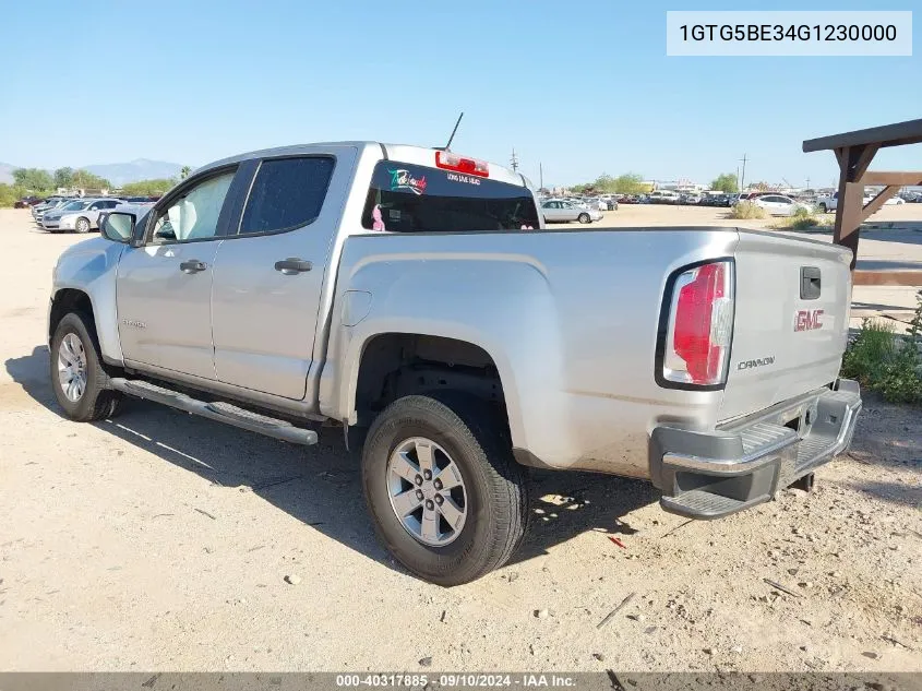 2016 GMC Canyon VIN: 1GTG5BE34G1230000 Lot: 40317885