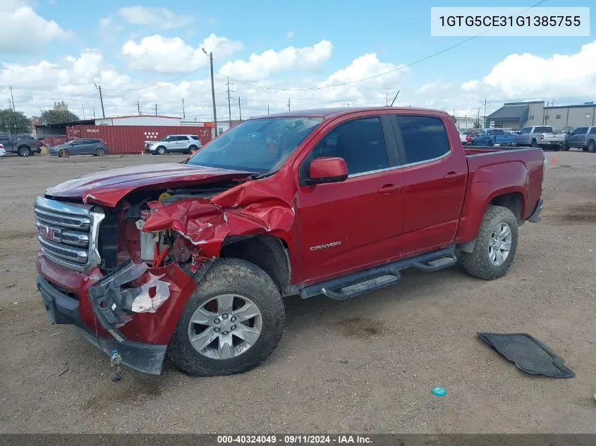 2016 GMC Canyon Sle VIN: 1GTG5CE31G1385755 Lot: 40324049