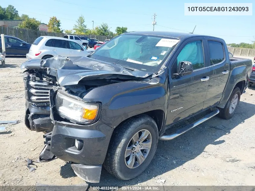 2016 GMC Canyon Sle VIN: 1GTG5CEA8G1243093 Lot: 40324840