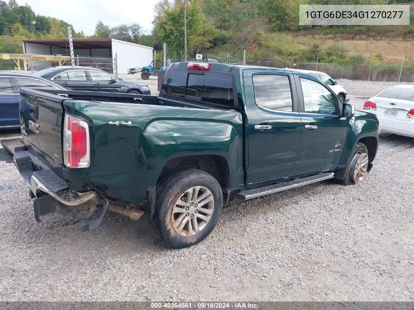 2016 GMC Canyon Slt VIN: 1GTG6DE34G1270277 Lot: 40364561