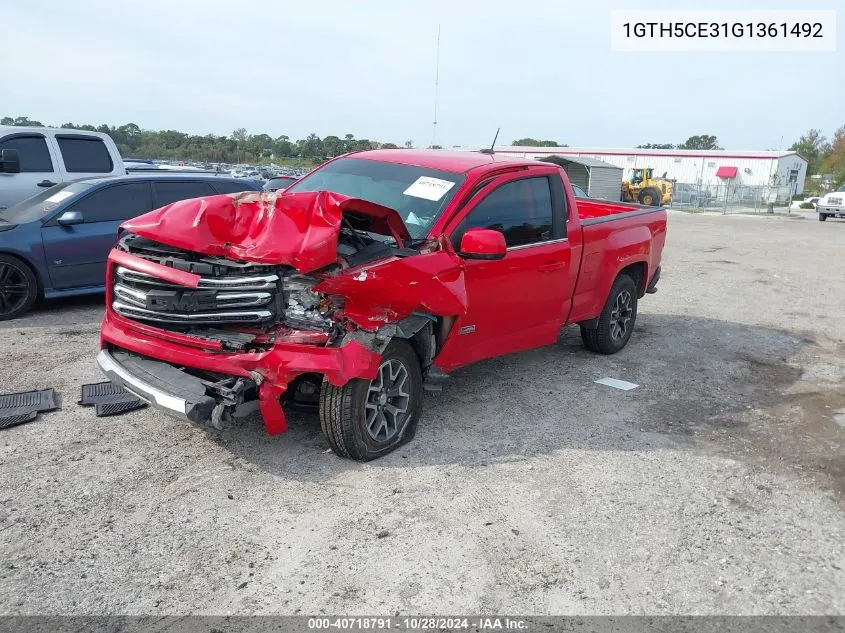 2016 GMC Canyon Sle VIN: 1GTH5CE31G1361492 Lot: 40718791