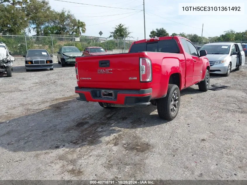 2016 GMC Canyon Sle VIN: 1GTH5CE31G1361492 Lot: 40718791