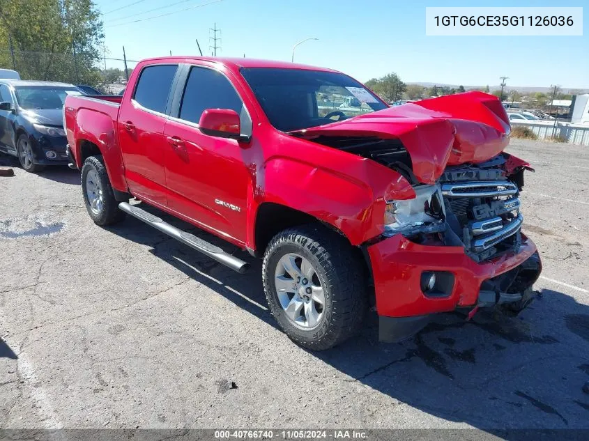 2016 GMC Canyon Sle VIN: 1GTG6CE35G1126036 Lot: 40766740