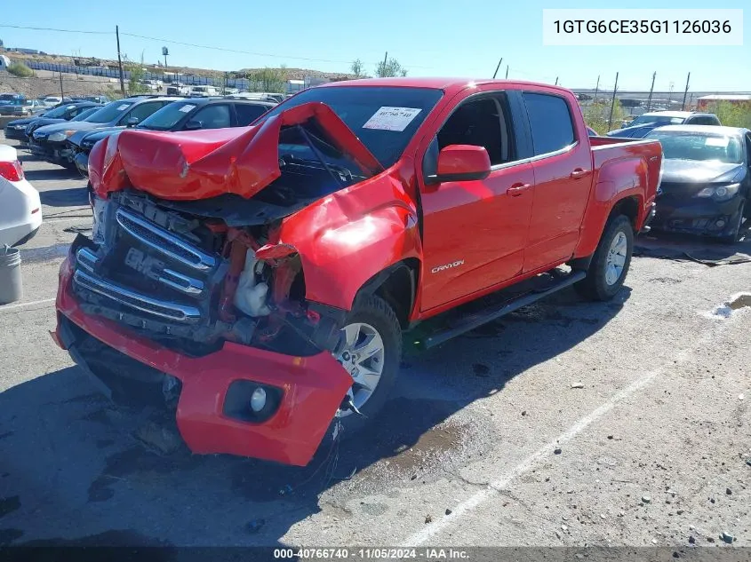 2016 GMC Canyon Sle VIN: 1GTG6CE35G1126036 Lot: 40766740