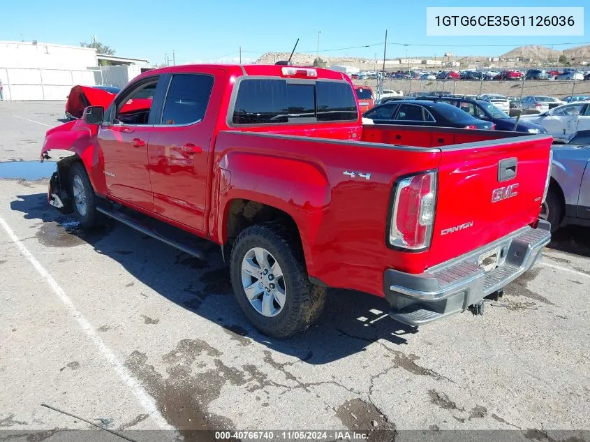 2016 GMC Canyon Sle VIN: 1GTG6CE35G1126036 Lot: 40766740