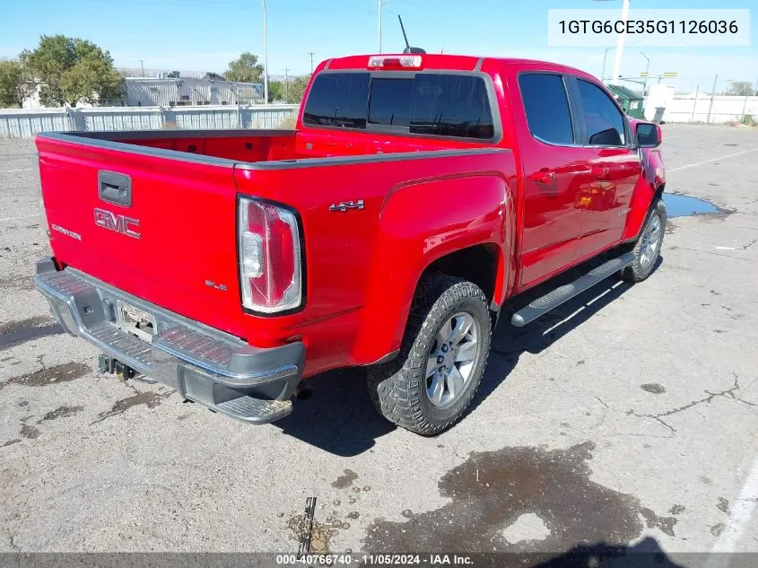 2016 GMC Canyon Sle VIN: 1GTG6CE35G1126036 Lot: 40766740