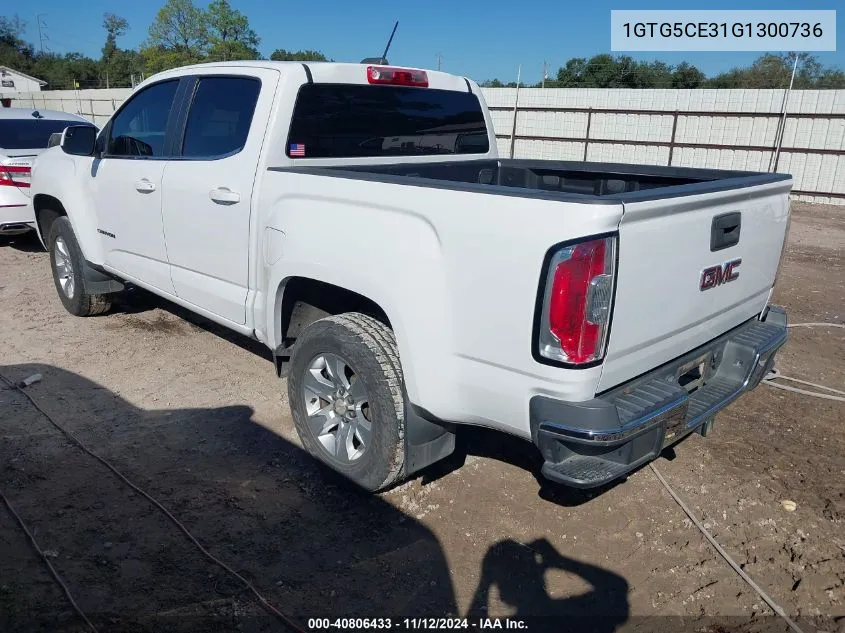 2016 GMC Canyon Sle VIN: 1GTG5CE31G1300736 Lot: 40806433