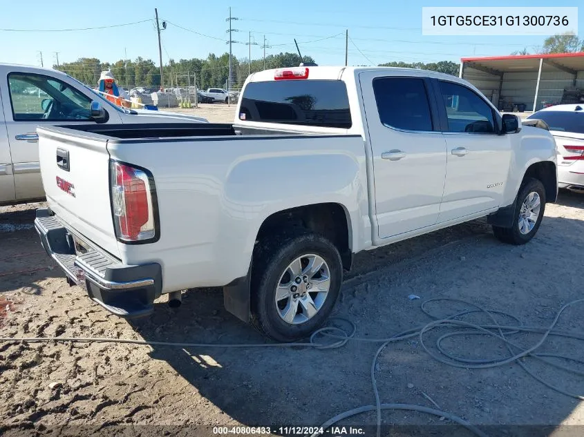 2016 GMC Canyon Sle VIN: 1GTG5CE31G1300736 Lot: 40806433