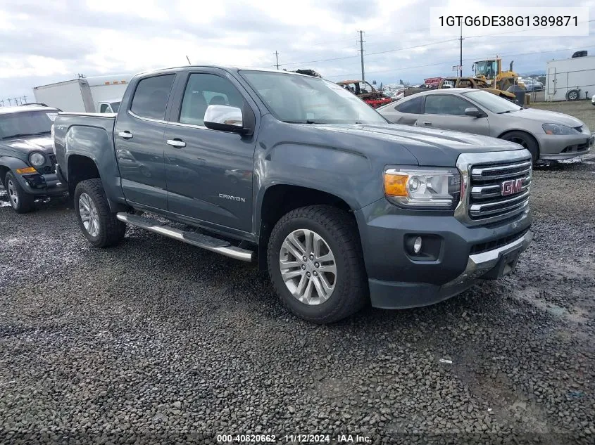 2016 GMC Canyon Slt VIN: 1GTG6DE38G1389871 Lot: 40820662