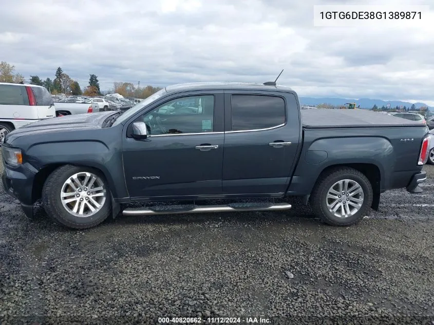 2016 GMC Canyon Slt VIN: 1GTG6DE38G1389871 Lot: 40820662