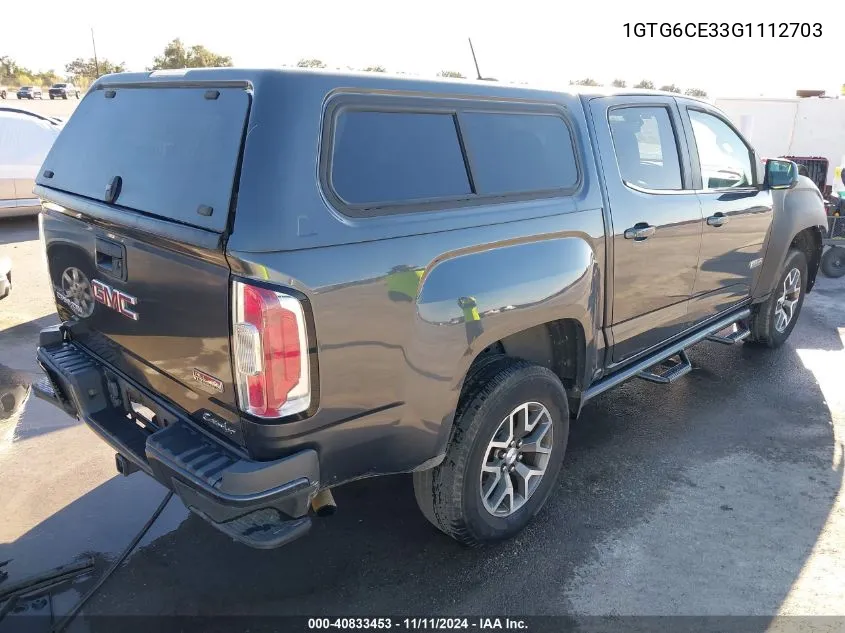 2016 GMC Canyon Sle VIN: 1GTG6CE33G1112703 Lot: 40833453