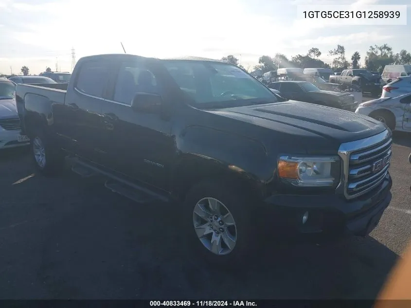 2016 GMC Canyon Sle VIN: 1GTG5CE31G1258939 Lot: 40833469