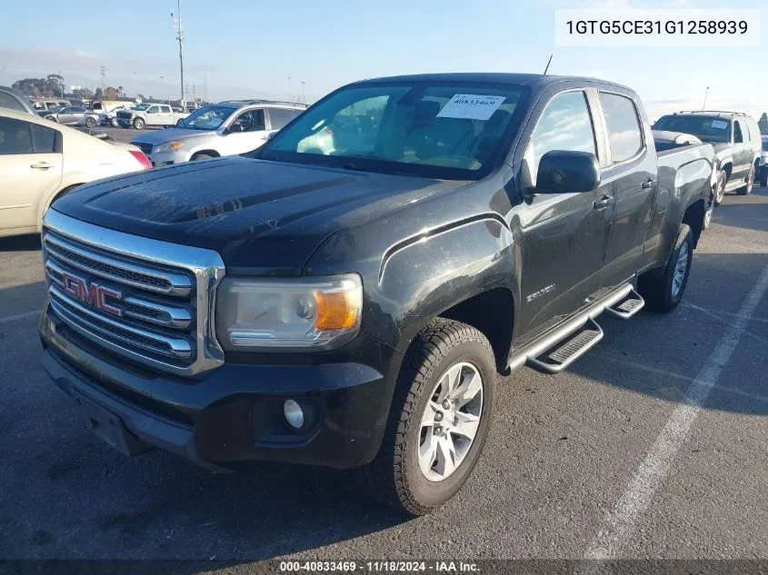 2016 GMC Canyon Sle VIN: 1GTG5CE31G1258939 Lot: 40833469