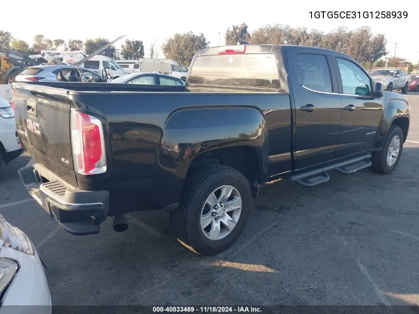 2016 GMC Canyon Sle VIN: 1GTG5CE31G1258939 Lot: 40833469