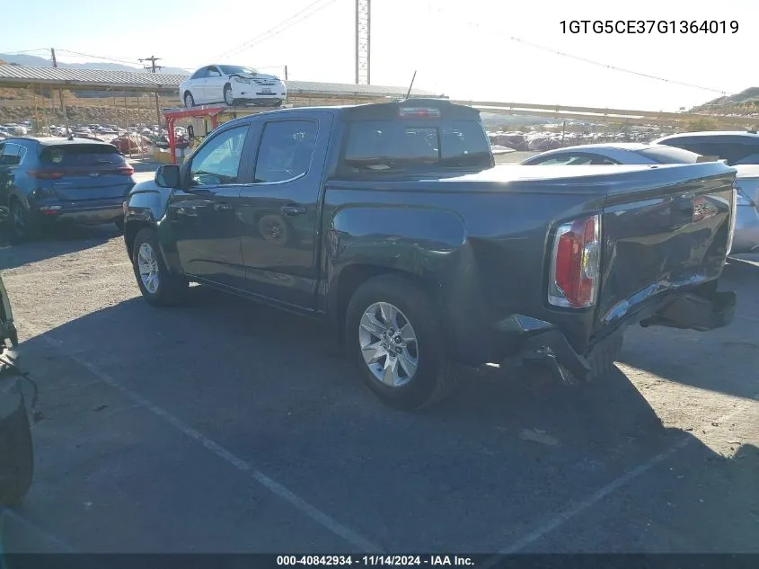 2016 GMC Canyon Sle VIN: 1GTG5CE37G1364019 Lot: 40842934