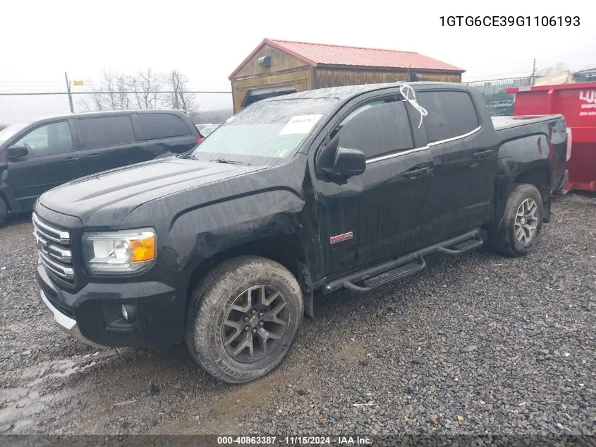 2016 GMC Canyon Sle VIN: 1GTG6CE39G1106193 Lot: 40863387