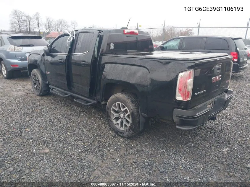 2016 GMC Canyon Sle VIN: 1GTG6CE39G1106193 Lot: 40863387