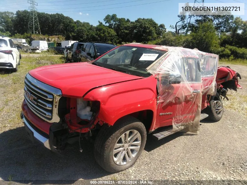 2017 GMC Canyon Slt VIN: 1GTG6DEN1H1302721 Lot: 39788231