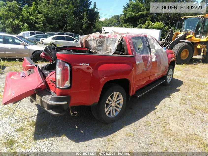 2017 GMC Canyon Slt VIN: 1GTG6DEN1H1302721 Lot: 39788231