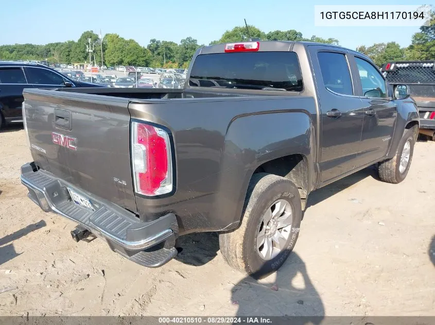 2017 GMC Canyon Sle VIN: 1GTG5CEA8H1170194 Lot: 40210510