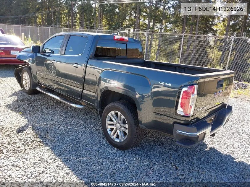 2017 GMC Canyon Slt VIN: 1GTP6DE14H1226926 Lot: 40421473