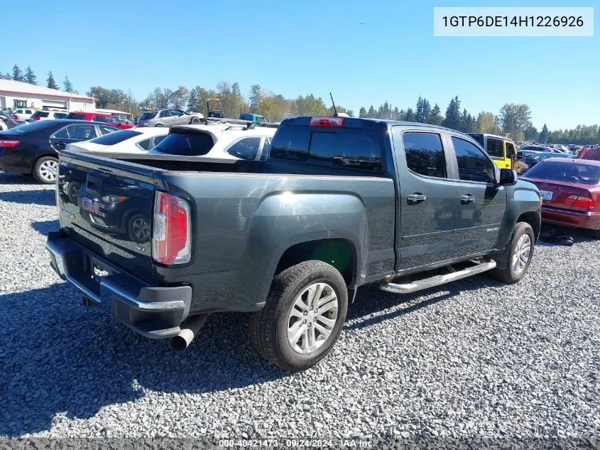 2017 GMC Canyon Slt VIN: 1GTP6DE14H1226926 Lot: 40421473