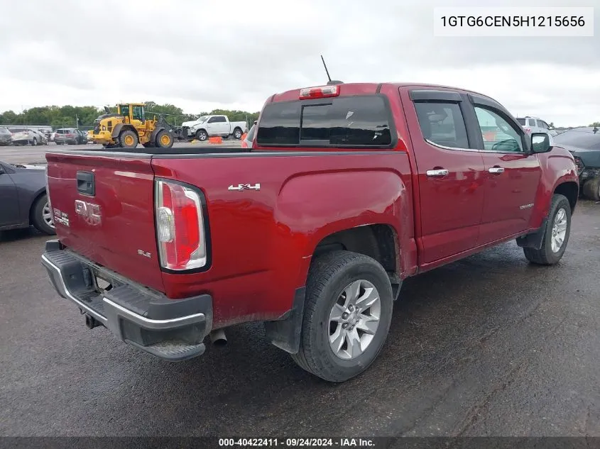 2017 GMC Canyon Sle VIN: 1GTG6CEN5H1215656 Lot: 40422411