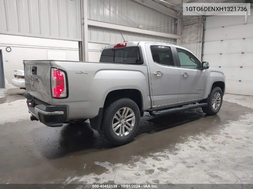 2017 GMC Canyon Slt VIN: 1GTG6DENXH1321736 Lot: 40452139