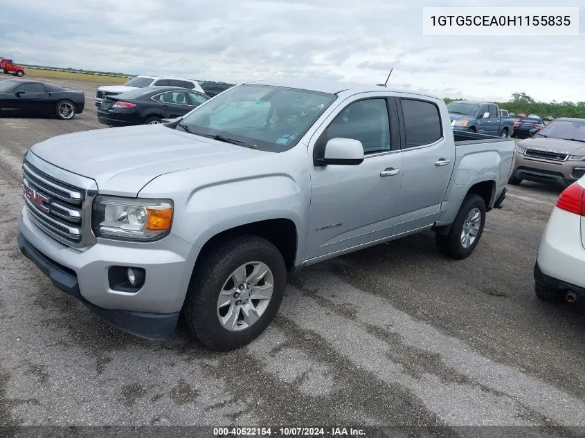 2017 GMC Canyon Sle VIN: 1GTG5CEA0H1155835 Lot: 40522154