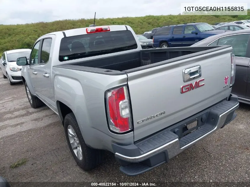 2017 GMC Canyon Sle VIN: 1GTG5CEA0H1155835 Lot: 40522154