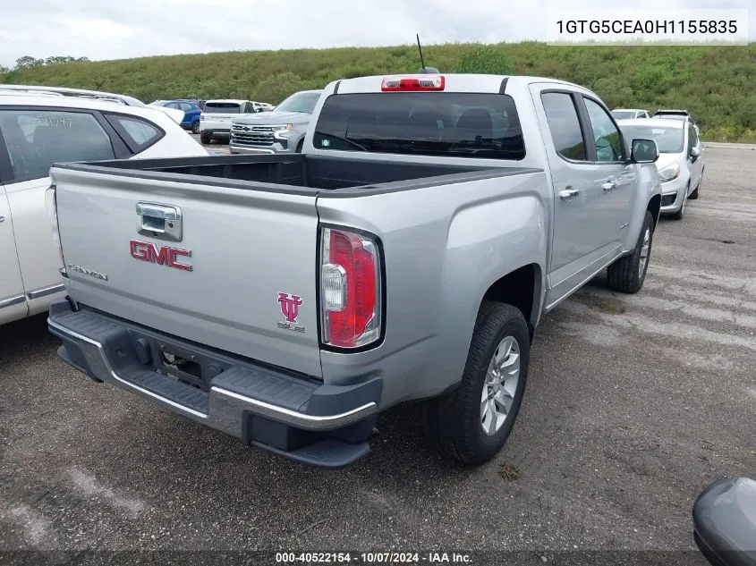 2017 GMC Canyon Sle VIN: 1GTG5CEA0H1155835 Lot: 40522154