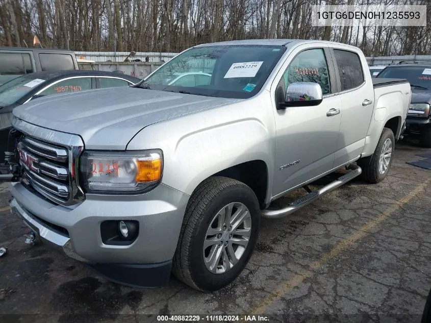 2017 GMC Canyon Slt VIN: 1GTG6DEN0H1235593 Lot: 40882229