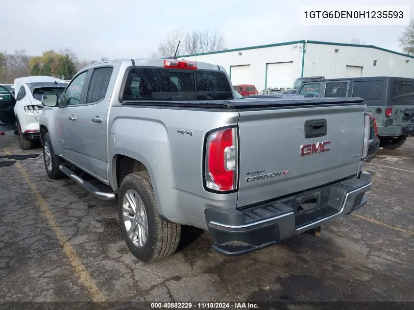 2017 GMC Canyon Slt VIN: 1GTG6DEN0H1235593 Lot: 40882229