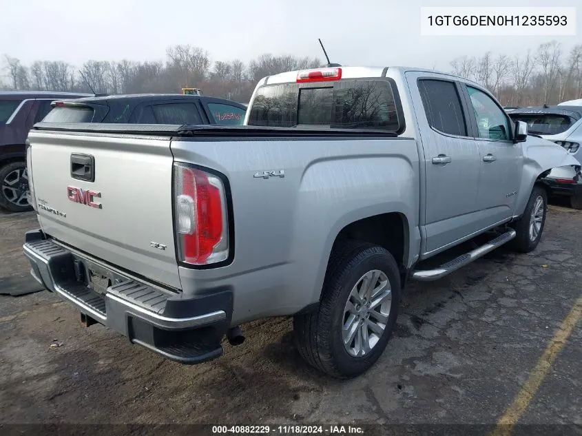 2017 GMC Canyon Slt VIN: 1GTG6DEN0H1235593 Lot: 40882229